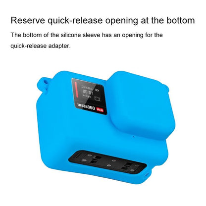 Silicone Protective Case with Lens Cap for Insta360 Ace - Blue