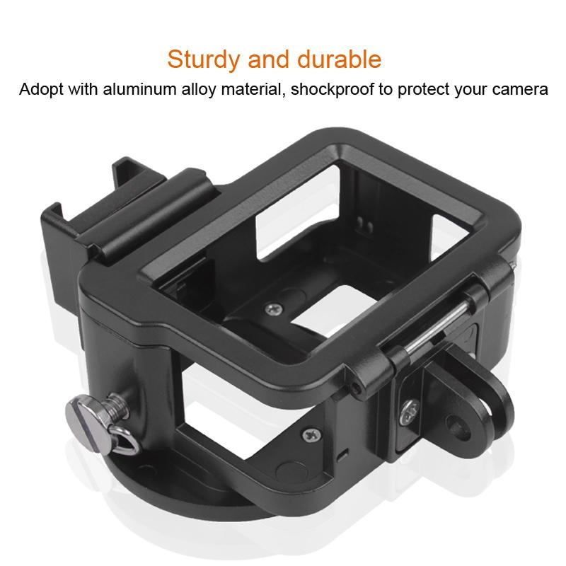 Aluminum Protective Cage with Insurance Frame and 52mm Uv Lens for Gopro Hero7 / 6 / 5 - Blue