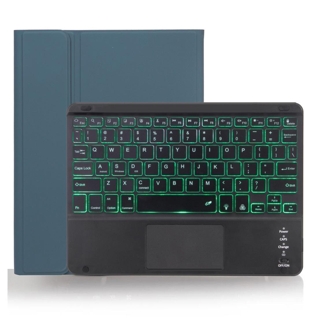 Detachable Bluetooth Keyboard Tablet Case For Ipad Pro 11 With Touchpad Pen Slot & Backlight - Plain Texture - Blue