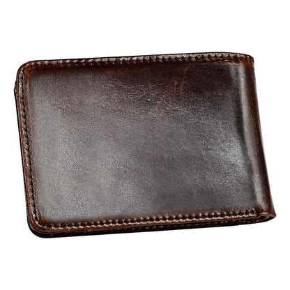 Leather Rfid Billfold Wallet - Mini Size - Blue