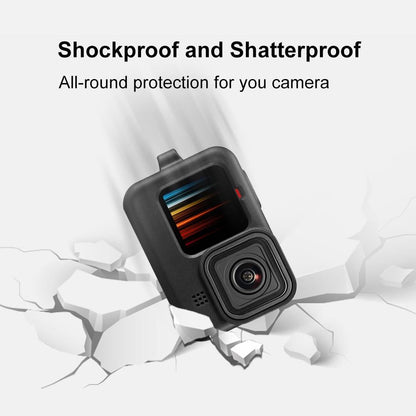 Silicone Case with Wrist Strap and Lens Cover for Gopro Hero 9-12 - Blue