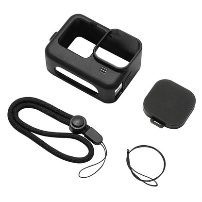 Silicone Case with Wrist Strap and Lens Cover for Gopro Hero 9-12 - Blue