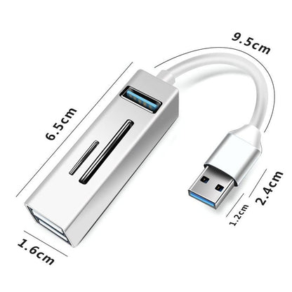 5-In-1 Usb3.0 Hub Adapter 3X Usb + Sd / Tf Reader - Blue