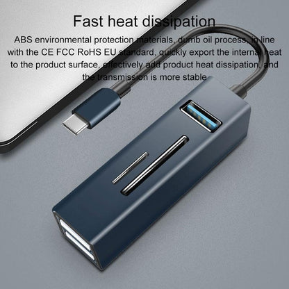 5-In-1 Usb3.0 Hub Adapter 3X Usb + Sd / Tf Reader - Blue