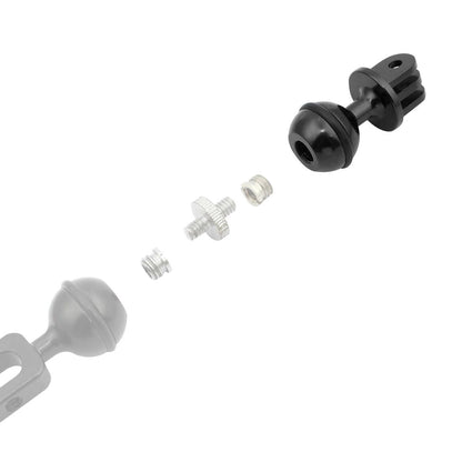 Aluminum Ball Head Adapter for Gopro Insta360 Dji Action Cameras - 2.5cm Diameter - Blue