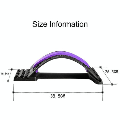 Back Pain Relief Device Lumbar Traction Stretcher - Black Blue