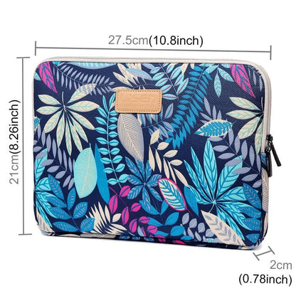 Sleeve Case Colourful Leaves Zipper Briefcase Carrying Bag - Blue