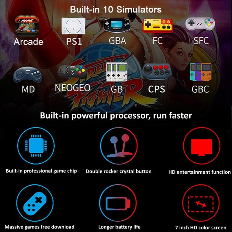 7 Retro Handheld Game Console With 16Gb Memory - Mp4 / E-Book Support
