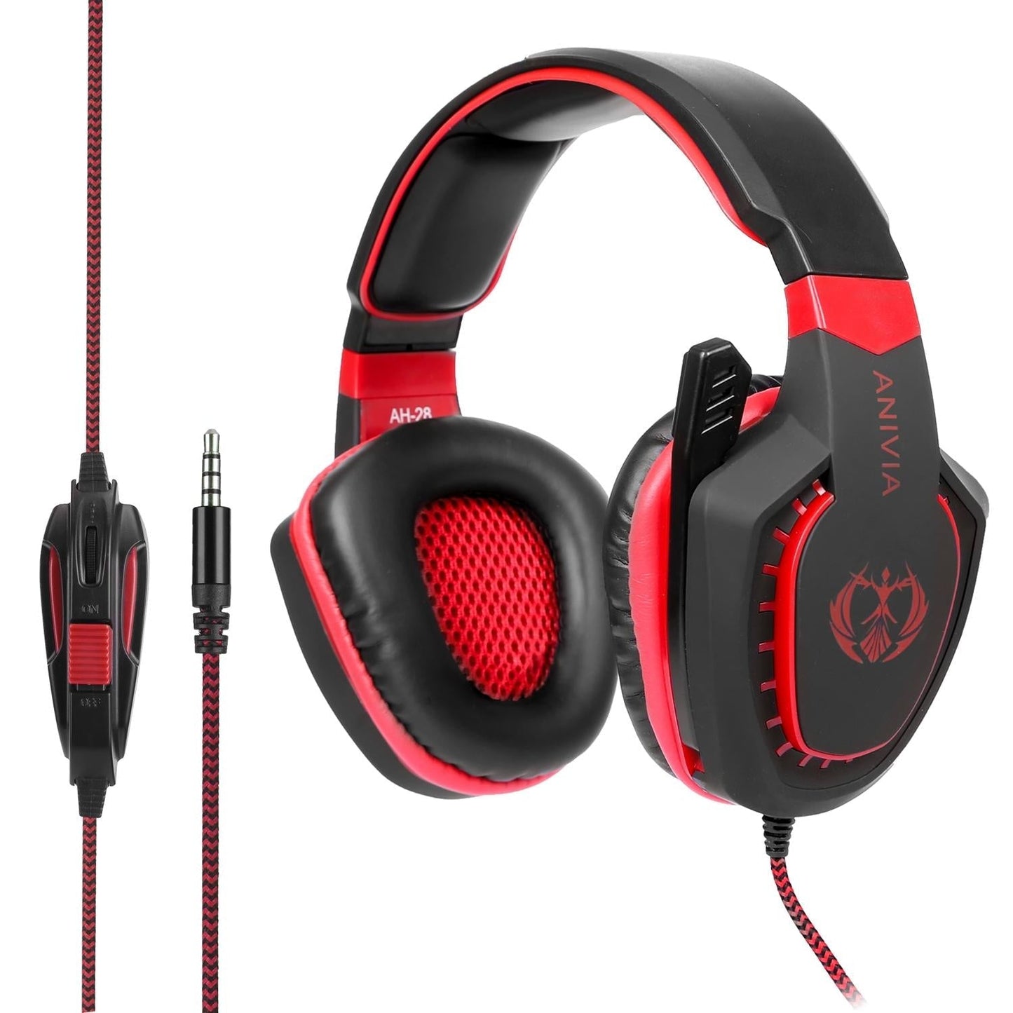 3.5Mm Noise-Canceling Gaming Headset With Retractable Mic 2M Cable - White Blue