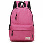 Multi-Function Canvas Laptop Backpack - Fits 15.6 Macbook Samsung Sony Dell Alienware Chuwi Asus Hp - 42X29X13Cm - Magenta