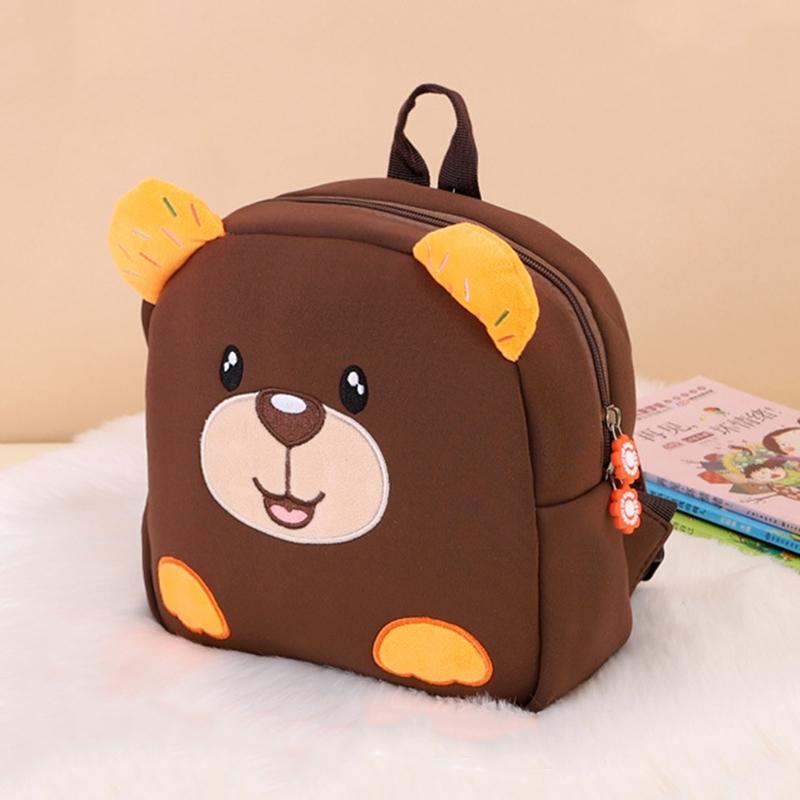 Kids' Anti-Lost School Bag - Secure & Stylish - Brown Bear Medium