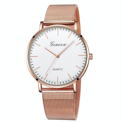 Stainless Steel Mesh Unisex Quartz Watch - Black