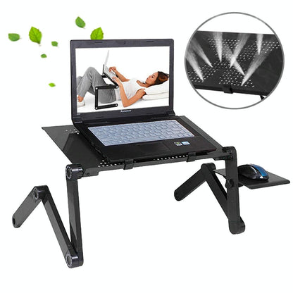 Adjustable Foldable Laptop Stand - Portable 360 Degree Aluminum - Magenta