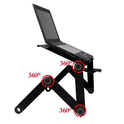 Adjustable Foldable Laptop Stand - Portable 360 Degree Aluminum - Magenta