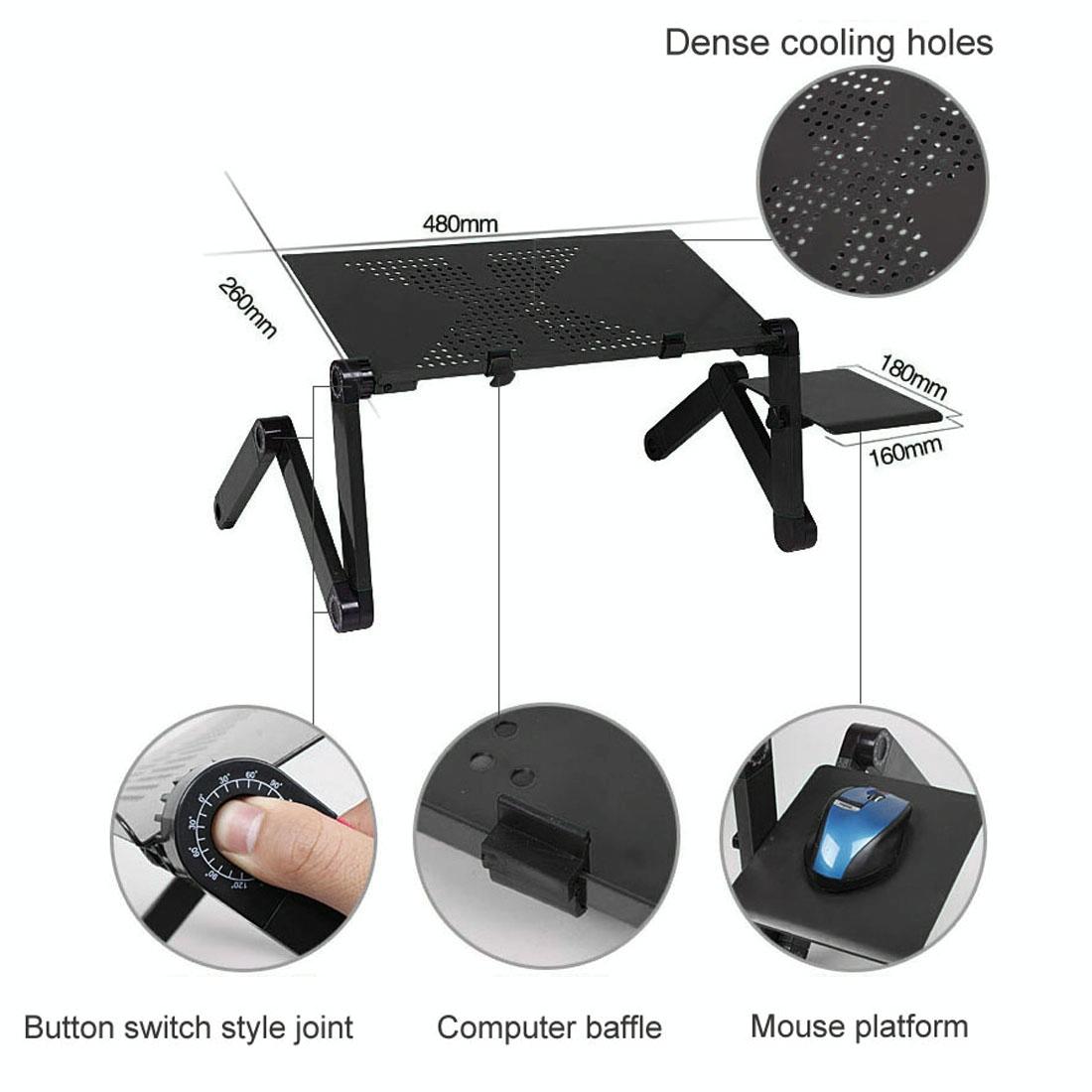 Adjustable Foldable Laptop Stand - Portable 360 Degree Aluminum - Magenta