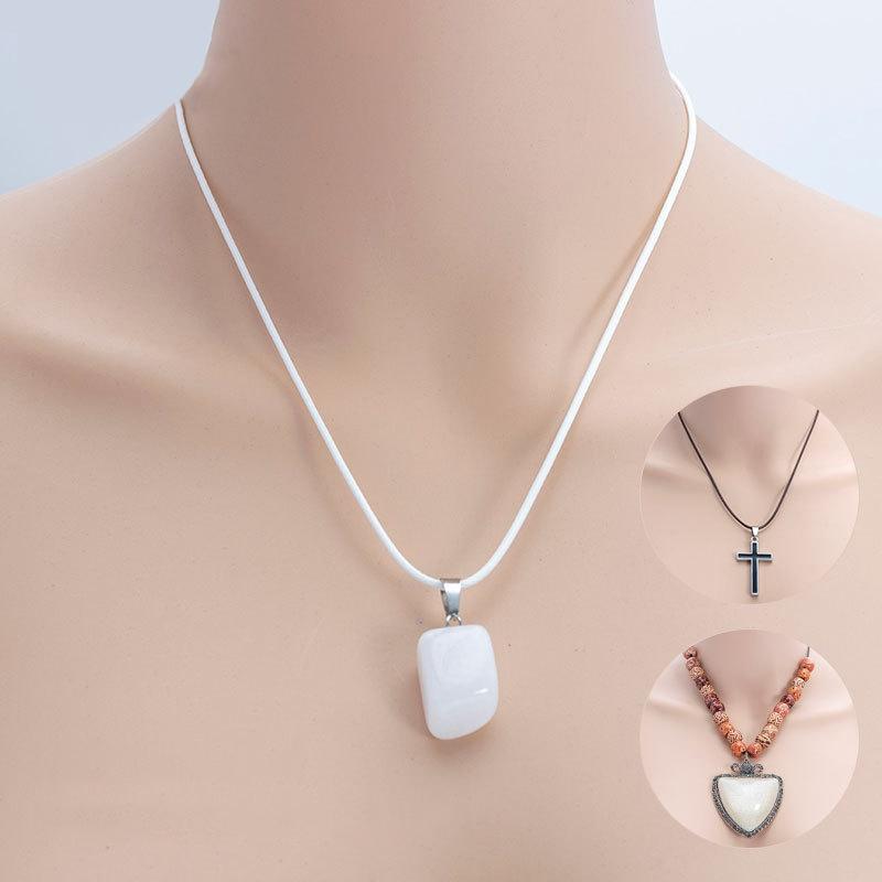 100 Crystal Pendant Necklaces On Rope Elegant Jewelry Lanyards - Lake Blue