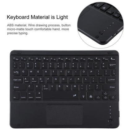 Bluetooth Tablet Case For Ipad 10.2 / Ipad Air 2019 With Touch Pad & Backlight & Pen Holder - Detachable Microfiber Leather - Purple