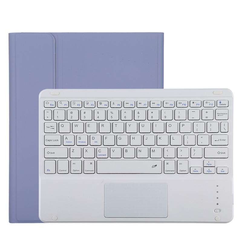 Bluetooth Tablet Case For Ipad Pro 11 With Touchpad & Pen Slot - Detachable Microfiber Leather - Purple