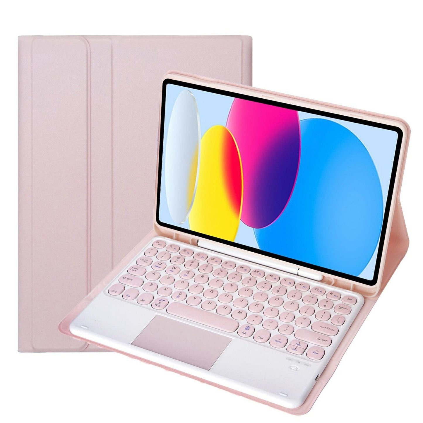 2022 Ipad 10.9 Lambskin Bluetooth Keyboard Case With Pen Slot - Purple