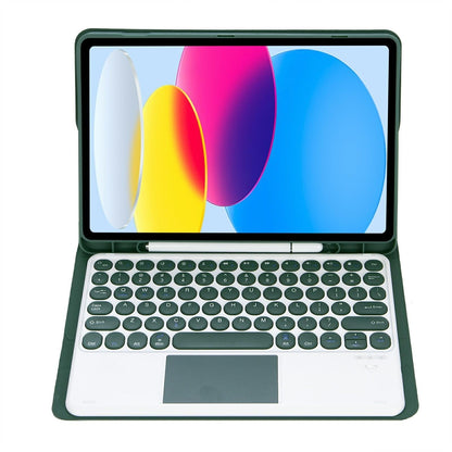 2022 Ipad 10.9 Lambskin Bluetooth Keyboard Case With Pen Slot - Purple