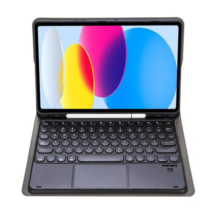 2022 Ipad 10.9 Lambskin Bluetooth Keyboard Case With Pen Slot - Purple