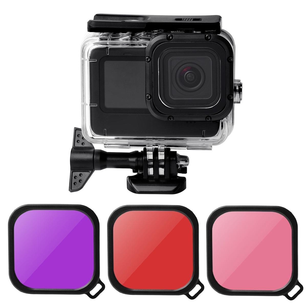 Waterproof Touch Case with Colour Lens Filter for Gopro Hero10 / Hero9 - Purple