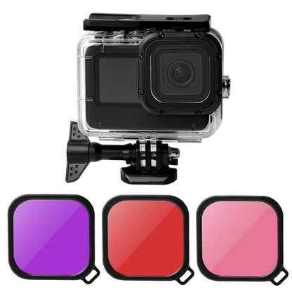 Waterproof Touch Case with Colour Lens Filter for Gopro Hero10 / Hero9 - Purple