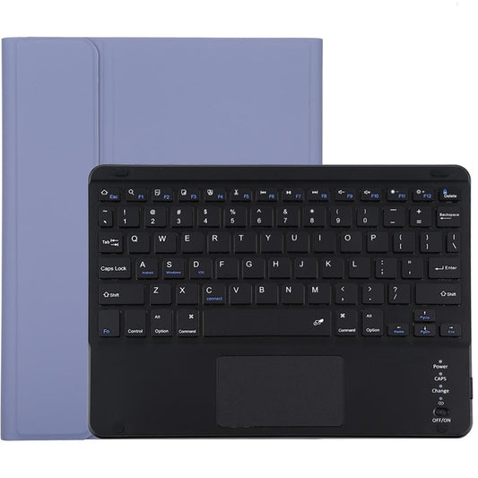 Bluetooth Keyboard & Tablet Case For Ipad 9.7 With Touch Pad Pen Slot & Holder - Detachable Microfiber Leather - Purple