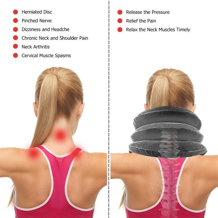Full Cashmere Cervical Traction Instrument Neck Massage & Support - Purple