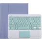 Bluetooth Keyboard & Tablet Case For Ipad 10.2 / Ipad Air 2019 - Detachable Touch Pad Pen Slot Holder - Microfiber Leather - Purple