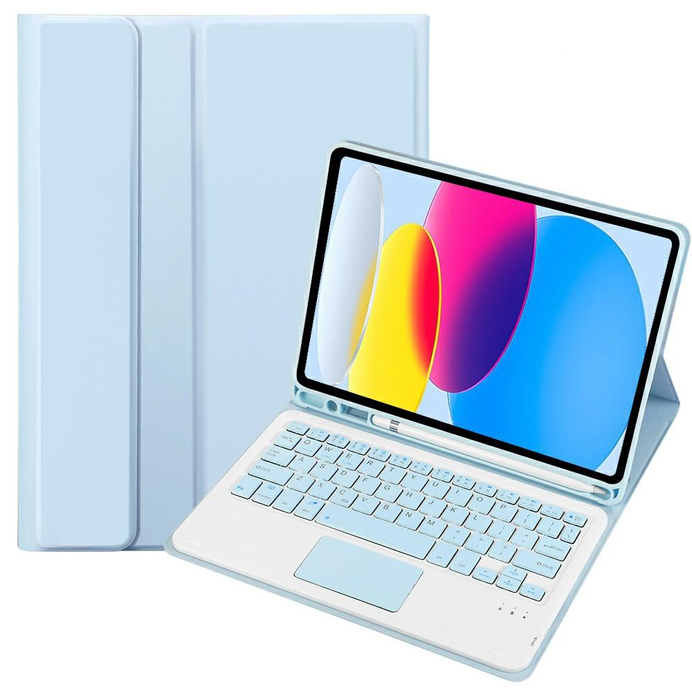 2022 Ipad 10.9 Lambskin Bluetooth Keyboard Case With Pen Slot - Purple
