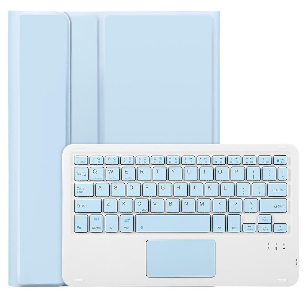 2022 Ipad 10.9 Lambskin Bluetooth Keyboard Case With Pen Slot - Purple