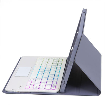 2022 Ipad 10.9 Lambskin Keyboard Case With Backlight & Pen Slot - Purple