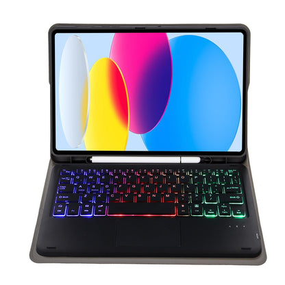2022 Ipad 10.9 Lambskin Keyboard Case With Backlight & Pen Slot - Purple