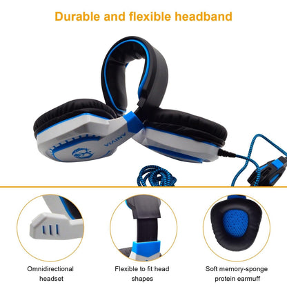 3.5Mm Noise-Canceling Gaming Headset With Retractable Mic 2M Cable - Black Purple