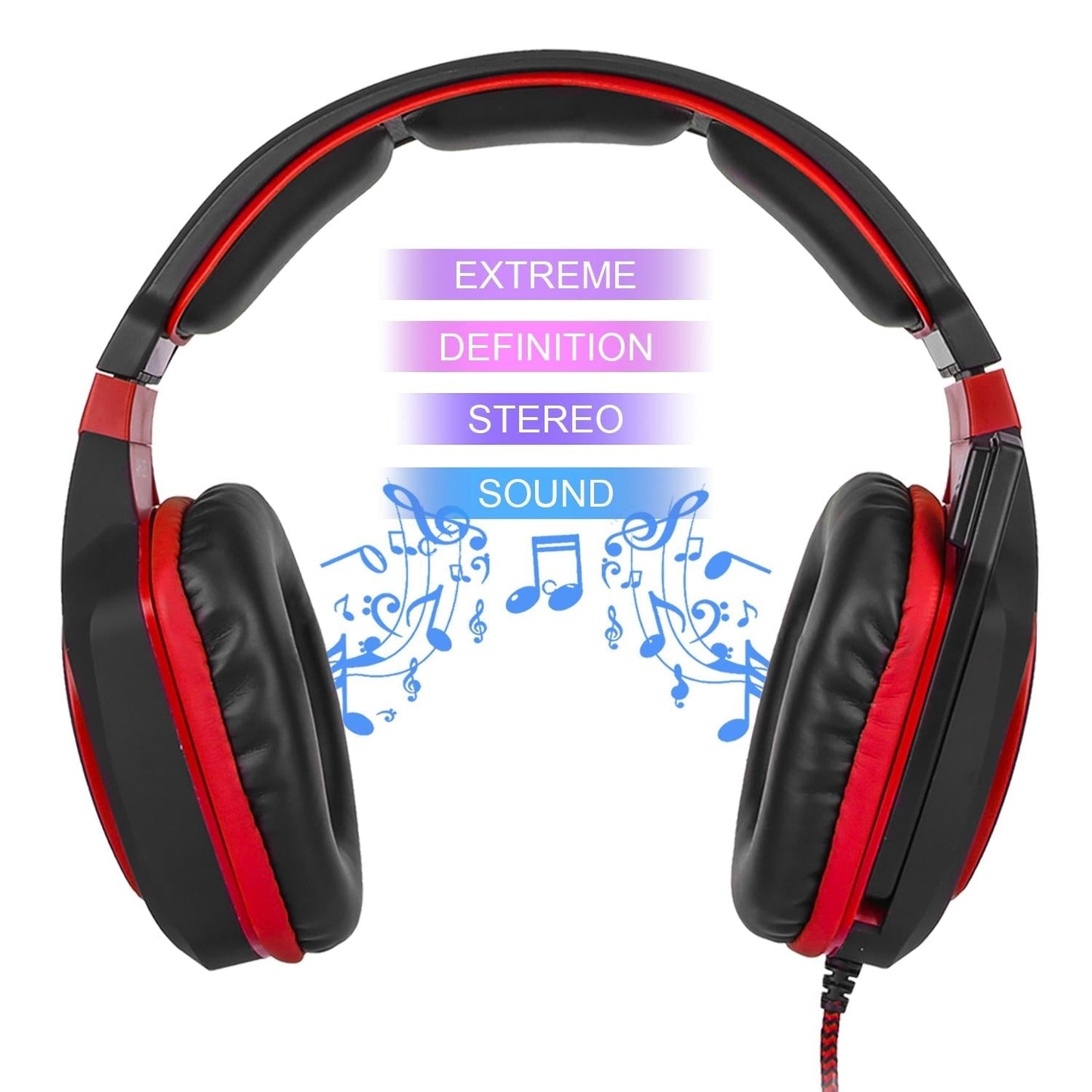 3.5Mm Noise-Canceling Gaming Headset With Retractable Mic 2M Cable - Black Purple