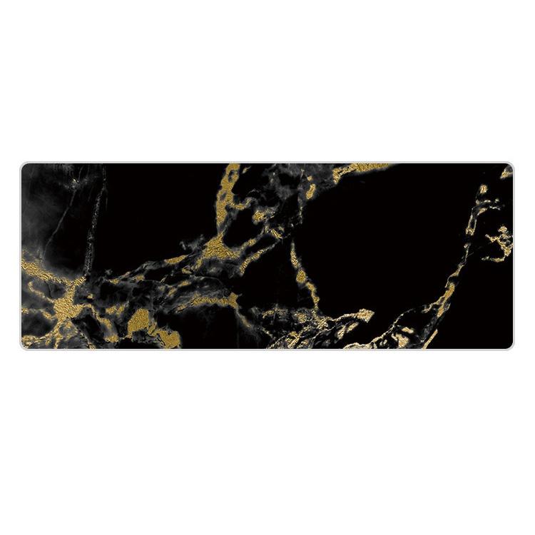 Sturdy Marbled Rubber Mouse Pad - Black Gold Marble