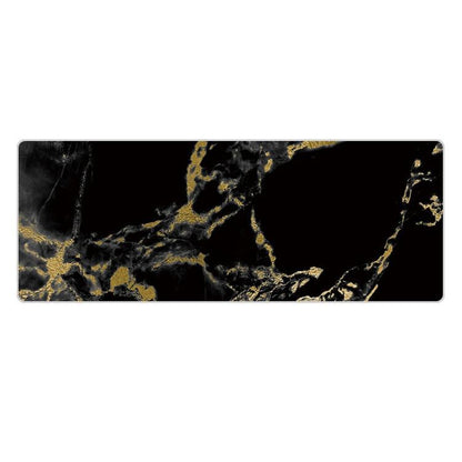 Sturdy Marbled Rubber Mouse Pad - Black Gold Marble