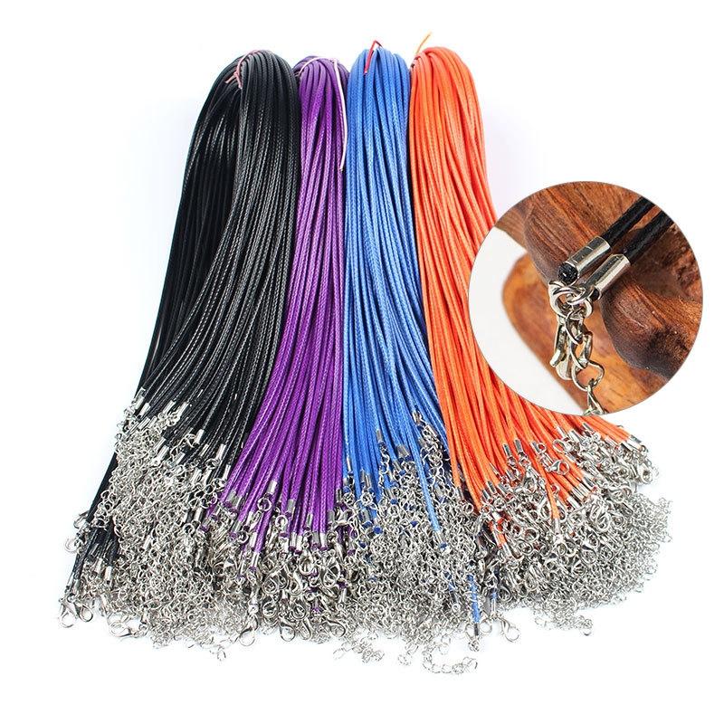 100 Crystal Pendant Necklaces On Rope Elegant Jewelry Lanyards - Khaki