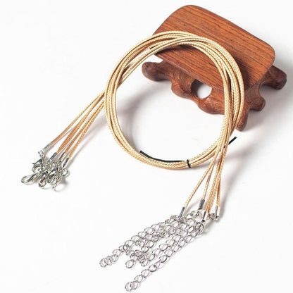 100 Crystal Pendant Necklaces On Rope Elegant Jewelry Lanyards - Khaki