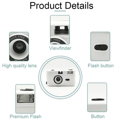 Retro Manual Reusable Film Camera for Kids - no Film - Black
