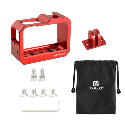 Aluminum Frame Cage for Insta360 one r with Cold Shoe and Tripod Base - Red
