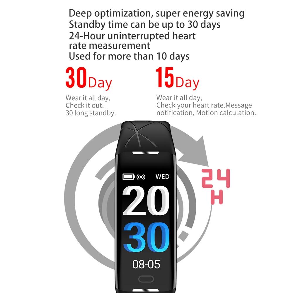 Smart Bracelet With Heart Rate Monitor And Call Reminder - Waterproof - Red