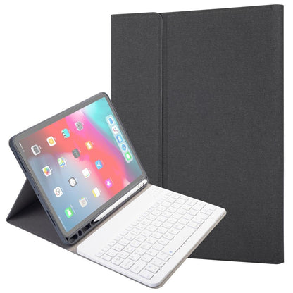 Silk Texture Bluetooth Keyboard Case For Ipad Pro 11 With Pen Slot & Stand Function - Red