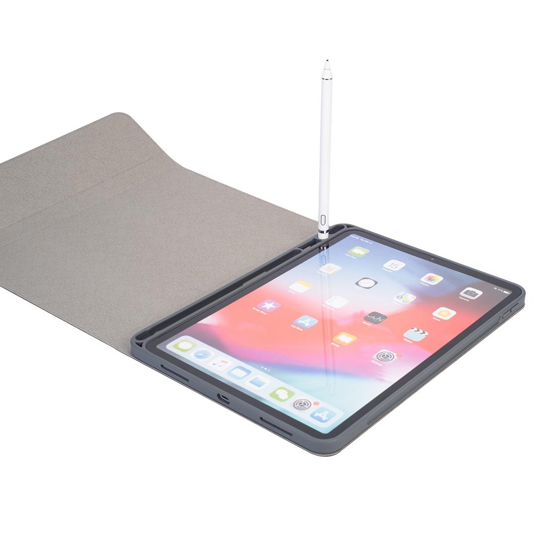 Silk Texture Bluetooth Keyboard Case For Ipad Pro 11 With Pen Slot & Stand Function - Red