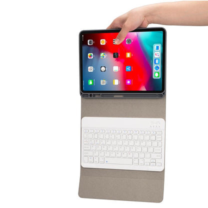 Silk Texture Bluetooth Keyboard Case For Ipad Pro 11 With Pen Slot & Stand Function - Red