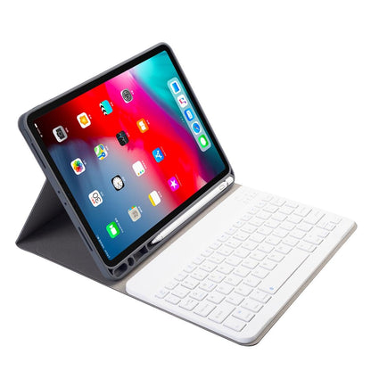 Silk Texture Bluetooth Keyboard Case For Ipad Pro 11 With Pen Slot & Stand Function - Red
