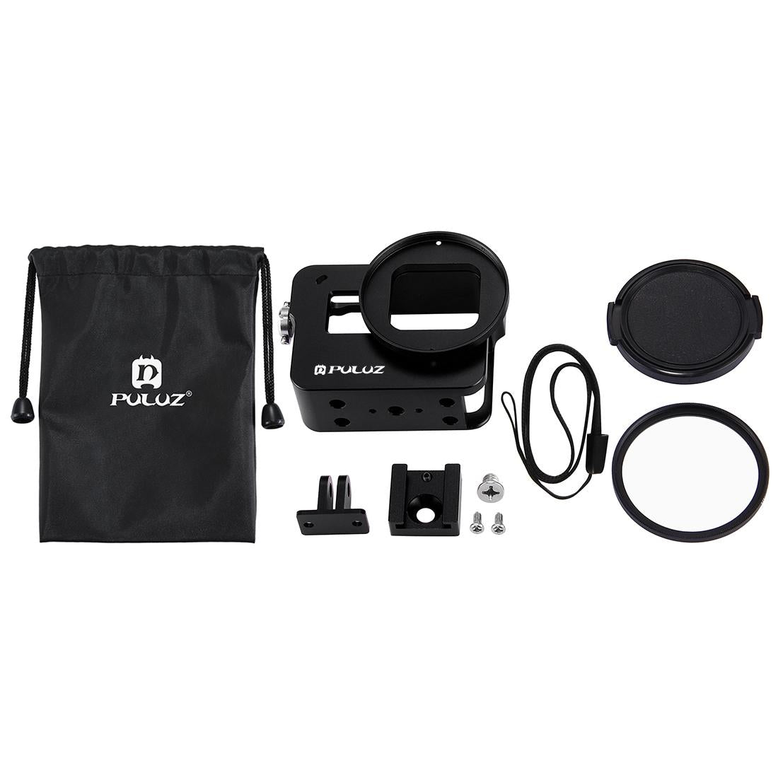 Aluminum Protective Cage With Uv Lens For Gopro Hero 2018 / 7 / 6 / 5 - 52Mm