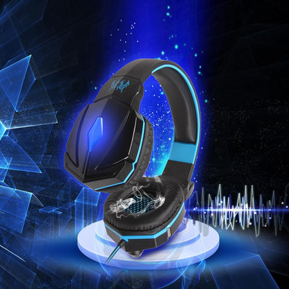 Pc Gaming Headset With Mic Led Volume Control 2.2M Cable Blue / Black - Pc0105R