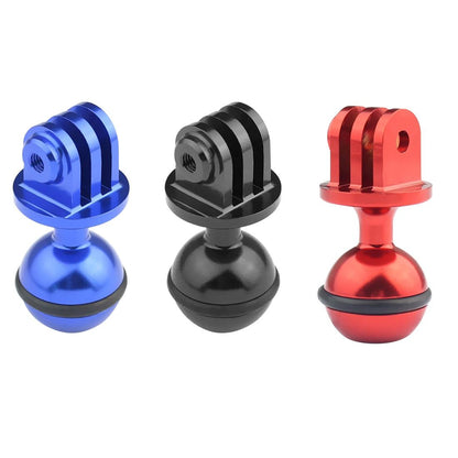 Aluminum Ball Head Adapter for Gopro Insta360 Dji Action Cameras - 2.5cm Diameter - Red